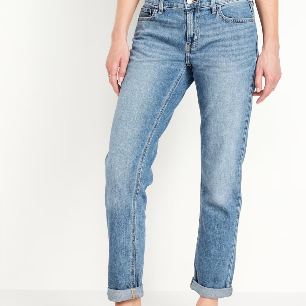 Mid-Rise Boyfriend Jeans